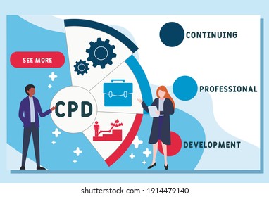 Vector website design template . CPD - Continuing Professional Development acronym. business concept background. illustration for website banner, marketing materials, business presentation