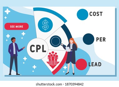 Vector website design template . CPL - Cost Per Lead. business concept background. illustration for website banner, marketing materials, business presentation, online advertising. 