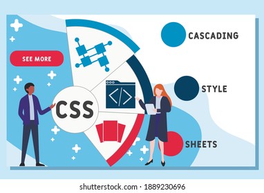 Vector website design template . CSS - Cascading Style Sheets acronym. business concept background. illustration for website banner, marketing materials, business presentation, online advertising. 