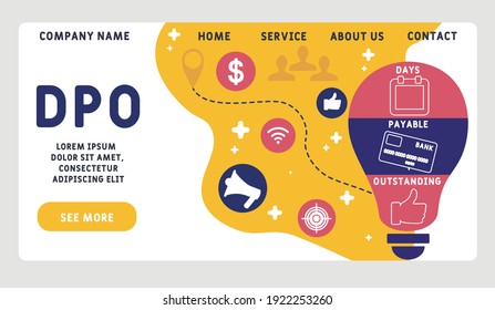 Vector website design template . DPO - Days Payable Outstanding . business concept background. illustration for website banner, marketing materials, business presentation