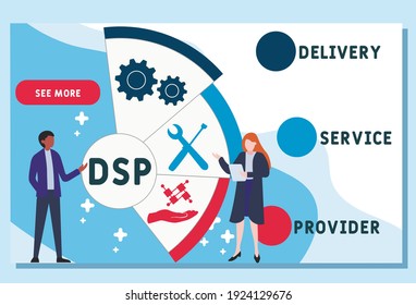 Vector website design template . DSP - Delivery Service Provider. business concept background. illustration for website banner, marketing materials, business presentation