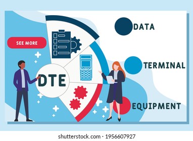 Vector website design template . DTE - Data Terminal Equipment xacronym. business concept background. illustration for website banner, marketing materials, business presentation, online advertising