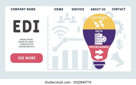 Vector website design template . EDI - Electronic Data Interchange. business concept background. illustration for website banner, marketing materials, business presentation