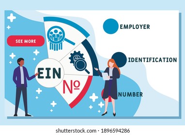 Vector website design template . EIN - Employer Identification Number  acronym. business concept background. illustration for website banner, marketing materials, business presentation, online