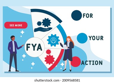 Vector website design template . FYA - For Your Action acronym. business concept. illustration for website banner, marketing materials, business presentation, online advertising.