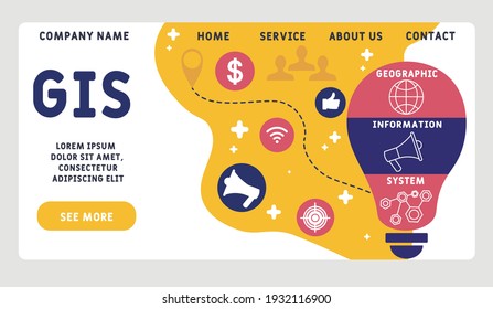 Vector website design template . GIS - Geographic Information System  business concept background. illustration for website banner, marketing materials, business presentation