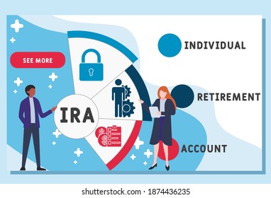 Vector website design template . IRA - Individual Retirement Account illustration for website banner, marketing materials, business presentation, online advertising.