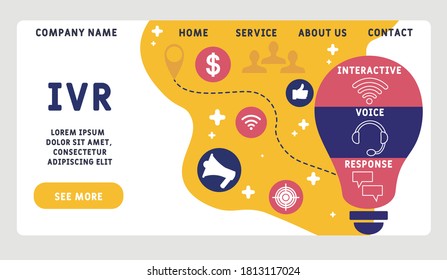 Vector website design template . IVR - Interactive Voice Response , business concept. illustration for website banner, marketing materials, business presentation, online advertising. 