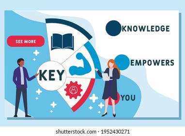 Vector website design template . KEY - Knowledge Empowers You  acronym. business concept background. illustration for website banner, marketing materials, business presentation, online advertising