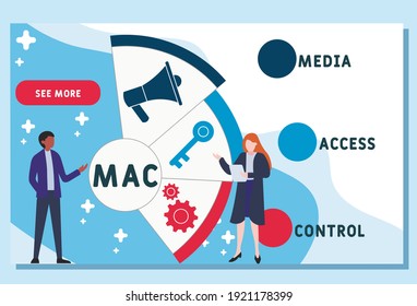 Vector website design template . MAC - Media Access Control acronym. business concept background. illustration for website banner, marketing materials, business presentation