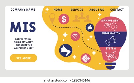 Vector website design template . MIS - Management Information System. business concept background. illustration for website banner, marketing materials, business presentation