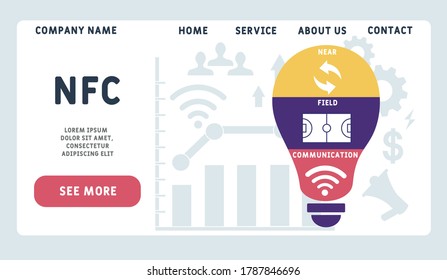 Vector website design template . NFC Near Field Communication. business concept background. illustration for website banner, marketing materials, business presentation, online advertising.