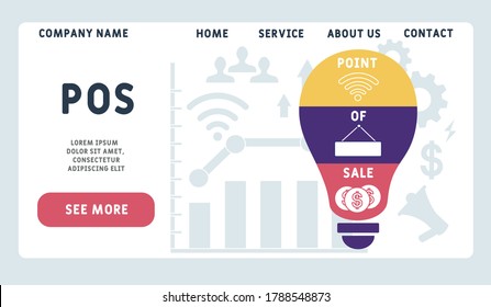 Vector website design template . POS - Point of Sale. business concept. illustration for website banner, marketing materials, business presentation, online advertising. 