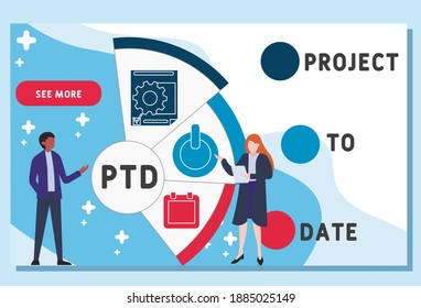 Vector website design template . PTD - project to date illustration for website banner, marketing materials, business presentation, online advertising.