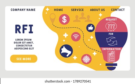 Vector website design template . RFI - Request For Information. business concept. illustration for website banner, marketing materials, business presentation, online advertising.