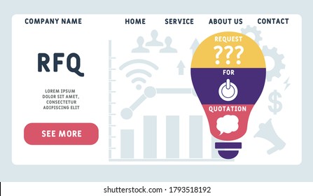 Vector website design template . RFQ - request for quotation illustration for website banner, marketing materials, business presentation, online advertising.