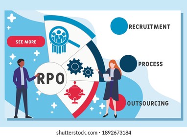 Vector website design template . RPO - Recruitment Process Outsourcing acronym. business concept background. illustration for website banner, marketing materials, business presentation, online
