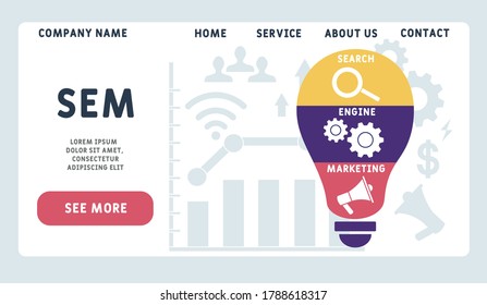 Vector website design template . SEM - Search Engine Marketing. business concept. illustration for website banner, marketing materials, business presentation, online advertising.