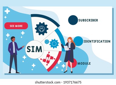 Vector website design template . SIM - Subscriber Identification Module  business concept background. illustration for website banner, marketing materials, business presentation