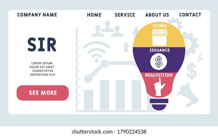 Vector website design template . SIR - Stores Issuance Requisition. illustration for website banner, marketing materials, business presentation, online advertising.