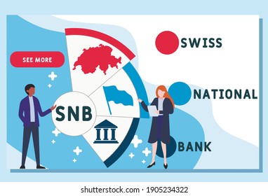 Plantilla de diseño de sitios web vectores. SNB - sigla del Banco Nacional Suizo. fondo de concepto de negocio. ilustración para banner de sitio web, materiales de marketing, presentación de negocios, publicidad en línea. 