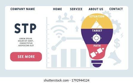 Vector website design template . STP - situation target path illustration for website banner, marketing materials, business presentation, online advertising.