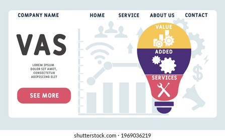 Vector website design template . VAS - Value Added Services. business concept. illustration for website banner, marketing materials, business presentation, online advertising.