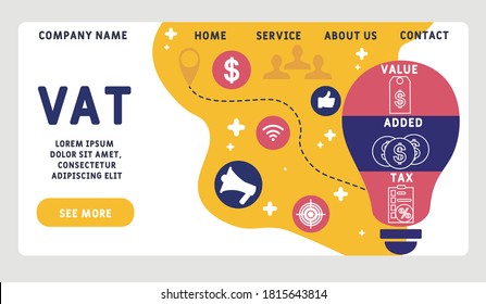 Vector website design template . VAT - value added tax , business concept. illustration for website banner, marketing materials, business presentation, online advertising. 