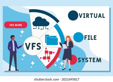 Vector website design template . VFS - Virtual File System acronym. business concept. illustration for website banner, marketing materials, business presentation, online advertising.