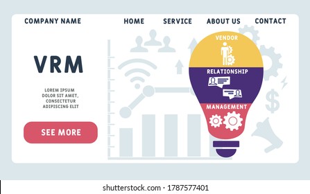 Vector website design template . VRM - Vendor Relationship Management. business concept background.
 illustration for website banner, marketing materials, business presentation, online advertising. 