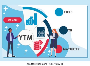Vector website design template . YTM - Yield To Maturity  acronym. business concept background. illustration for website banner, marketing materials, business presentation, online advertising. 