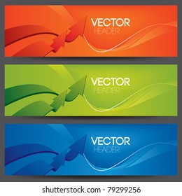 vector website headers, business success concept