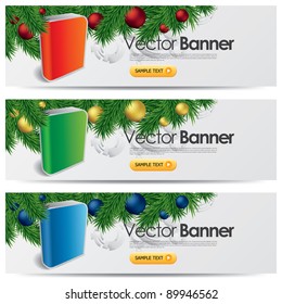 vector website headers, Christmas software promotion banners