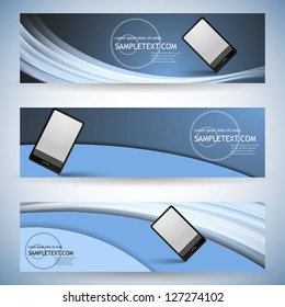vector website headers, smart phone promotion banners