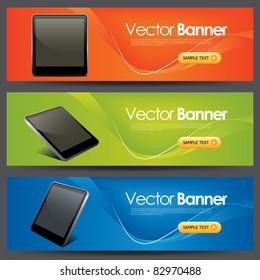 Vektorwebheader, Tablet-PC-Werbebanner