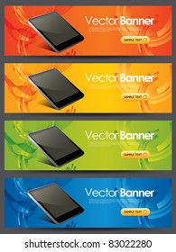vector website headers, tablet pc promotion banners
