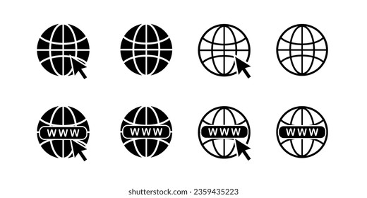 Vector website icon. Vector WWW icon
