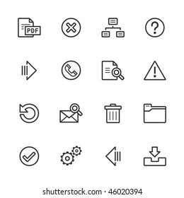 Vector website icons. Strokes have not been expanded.