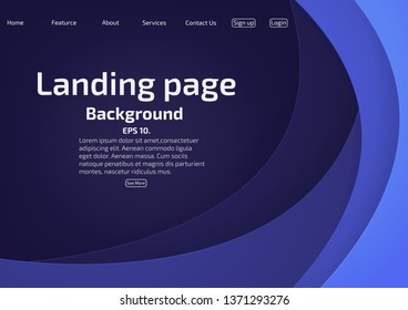 Vector website landing page concept Gradient line layout Paper cutting style Modern abstract background