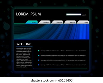 Vector - Website Layout Template in Blue Color