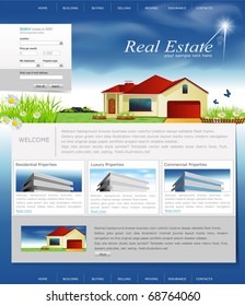 Vector website for the organization of business real estate agency