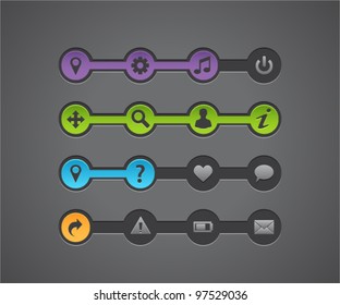 Vector website steps in different colors