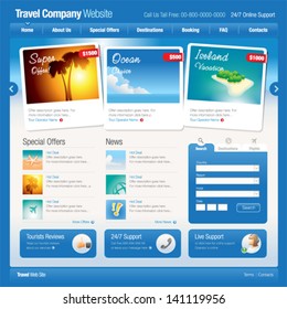 Vector website template 8: Tourism