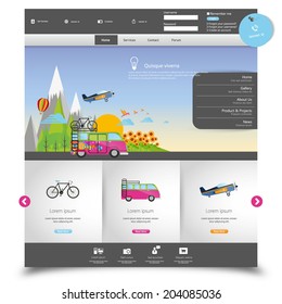 Vector website template for Tourism 