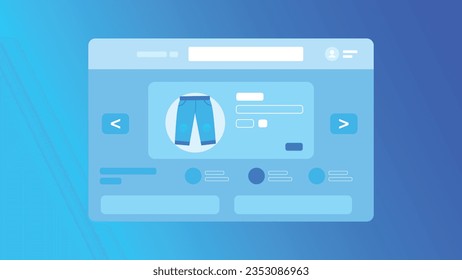 Vector website window homepage shop, technology concept background, flat design