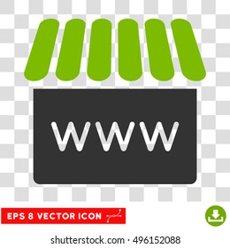 Vector Webstore EPS vector pictogram. Illustration style is flat iconic bicolor eco green and gray symbol on a transparent background.