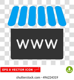 Vector Webstore EPS vector pictograph. Illustration style is flat iconic bicolor blue and gray symbol on a transparent background.