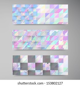 Vector wed banners. Set color element and broken