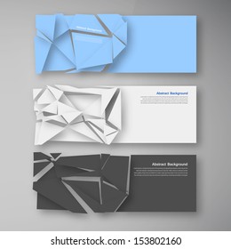 Vector wed banners. Set color element and broken