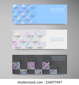 Vector wed banners. Set color element and broken
